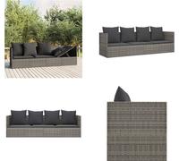 vidaXL: Sofá de exterior con cojines, color gris, tejido de ratán sintético. Sofá de exterior, muebles de jardín, muebles para terraza