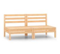 vidaXL Sofá de jardín 2 plazas madera maciza pino en color Gris/Blanco/Marrón