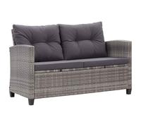 vidaXL Sofá de Jardín 2 Plazas y Cojines Asiento Patio Piscina Balcón Tumbona Salón al Aire Libre Exterior Cómodo Ratán Sintético Gris 124 cm