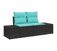 vidaXL Sofá de jardín con cojín 184 x 62 x 69 cm ratán sintético | Te protege del clima, Limpiar y cambiar es facilísimo, Look actual y elegante