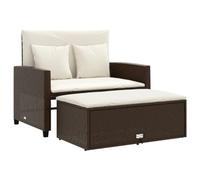 vidaXL Sofá de Jardín con Cojines de 2 Plazas, Asiento Exterior, Sofá Biplaza, Mueble para Patio Terraza Balcón, Ratán Sintético Marrón