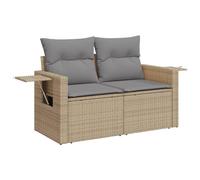 vidaXL Sofá de jardín 2 plazas modular con cojines ratán sintético beige para patio y terraza