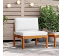 vidaXL Sofá de jardín con cojines de madera de acacia y cuerda