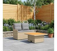 vidaXL Sofá de Jardín con Reposabrazos y Mesa Elevable 2 Pieza