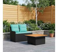 vidaXL Sofá de Jardín con Reposabrazos y Mesa Elevable 2 Pieza