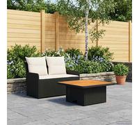 vidaXL Sofá de Jardín con Reposabrazos y Mesa Elevable 2 Pieza