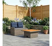 vidaXL Sofá de Jardín con Reposabrazos y Mesa Elevable 2 Pieza