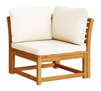 vidaXL Sofá de jardín de esquina y cojines acacia maciza 73x73x65 cm