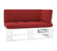 vidaXL Sofá de jardín esquina de palets madera pino impregnada blanco en color Rojo/Estampados cuadros grises/Verde y más | acolchados duraderos para sofás de jardín terraza exterior