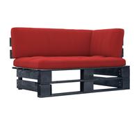 vidaXL Sofá de jardín esquina de palets madera pino impregnada negro en color Rojo/Estampados cuadros grises/Verde y más | acolchados duraderos para sofás de jardín terraza exterior