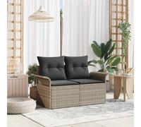 vidaXL Sofá de jardín Gris Claro 141 x 62 x 69 cm ratán sintético