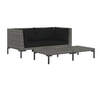 Vidaxl Sofá de Jardín Semicircular de Ratán Sintético con Mesa 2x corner + table