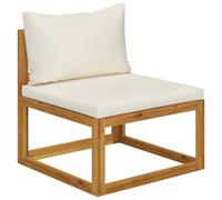 Vidaxl Sofá de Madera de Acacia con Cojines Gris Oscuro - Conjunto de Muebles de Jardín Cream