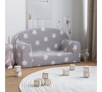 vidaXL Sofá de Niños de 2 Plazas, Sillón con Reposabrazos, Mini Sofá Infantil, Sofá para Dormitorio Sala Juegos, Felpa Suave Gris Claro con Estrellas