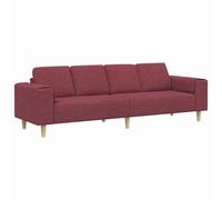 Sofá De Sala Rojo Vino 250 X 77 X 76 Cm Poliéster Vidaxl