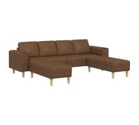 vidaXL Sofá de sala 3 uds. Multicolor Marrón