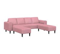 vidaXL Sofá de sala 3 uds. Multicolor Rosa