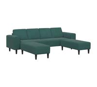 vidaXL Sofá de sala 3 uds. Multicolor Verde oscuro