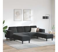 Sofá De Sala 3 Pcs Negro 250 X 188 X 76 Cm Vidaxl