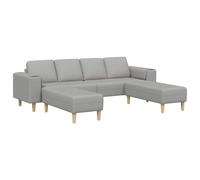 vidaXL Sofá de sala 3 uds. Poliéster Multicolor Tejido gris nube
