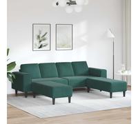 vidaXL Sofá de sala 3 uds. Verde oscuro