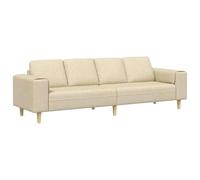 vidaXL Sofá de sala 250 x 77 x 76 cm Poliéster Crema