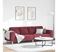 vidaXL Sofá de sala Rojo vino 250 x 77 x 76 cm Poliéster
