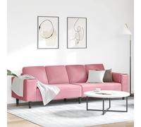 vidaXL Sofá de sala 250 x 77 x 76 cm Multicolor Rosa