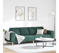 vidaXL Sofá de sala 250x77x76 cm Poliéster Verde oscuro – Moderno, cojines resistentes