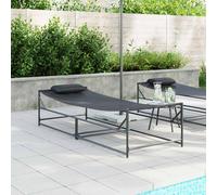 vidaXL Sofá de sol de jardín 2 uds. Negro