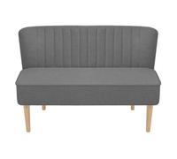 vidaXL Sofá sin reposabrazos Tapizado en tela Estructura de madera Gris claro 117x55,5x77 cm