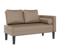 vidaXL Sofá diván con Cojines Cuero sintético Capuchino, Chaise Longue Silla, sofá Chaise Longue, sofá tapizado, Tumbona, Tumbona, sofá de salón
