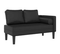vidaXL Sofá Chaise Longue Cuero sintético Negro 116,5 x 62 x 57,5 cm