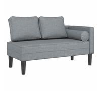 vidaXL Sofá diván con Cojines Tela Gris Claro, Chaise Longue Silla, sofá Chaise Longue, sofá tapizado, Tumbona, Tumbona, sofá de salón