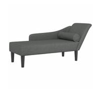 vidaXL Sofá Chaise Longue con cojines tela 141 x 55.5 x 66.5 cm gris oscuro