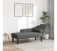 vidaXL Sofá diván con cojines tela gris oscuro