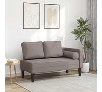 vidaXL Sofá diván Chaise Longue con cojines, tapizado tela gris taupe