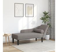 vidaXL Sofá diván con cojines tela gris taupe