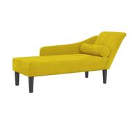 vidaXL Sofá chaise longue, amarillo, terciopelo, moderno, para sala de estar, con cojines incluidos