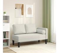 vidaXL Sofá chaise longue diván tapizado terciopelo crema con cojines