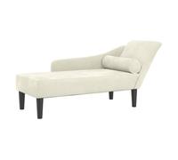 vidaXL Chaise longue sofá de salón interior con cojín acolchado terciopelo crema