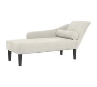 vidaXL Chaise longue sofá de salón interior con cojín acolchado terciopelo crema