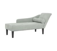 vidaXL Sofá chaise longue diván con cojines de terciopelo, gris claro