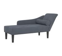 vidaXL Sofá Chaise Longue con cojines de terciopelo, gris oscuro – tumbona