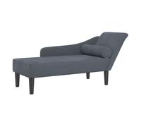 vidaXL Sofá Chaise Longue con cojines de terciopelo, gris oscuro – tumbona