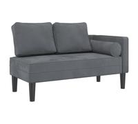 vidaXL Sofá diván con Cojines Terciopelo Gris Oscuro, Chaise Longue Silla, sofá Chaise Longue, sofá tapizado, Tumbona, Tumbona, sofá de salón