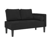 vidaXL Sofá chaise longue diván tapizado con cojines de terciopelo negro