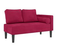 vidaXL Sofá diván con cojines – terciopelo rojo tinto