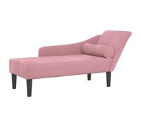 vidaXL Sofá chaise longue diván tapizado en terciopelo rosa con cojines para salón