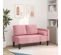 vidaXL Sofá diván con cojines en terciopelo rosa